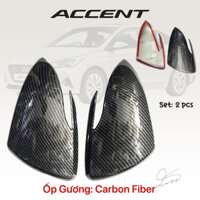 Ốp gương xe Accent 2017 - 2023 Carbon ,Bạc nhám phụ kiện trang trí dán xe hyundai 2018 2019 2020 2021 2023