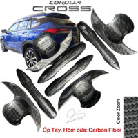 Ốp hõm cửa Ốp Gương chiếu hậu xe Cross Carbon Toyota Ốp Tay cửa Nắp bình Xăng Phụ kiện corolla 2020 2021 2022 2023