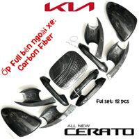 Ốp Hõm cửa Ốp Gương chiếu xe hậu Kia Cerato 2019-2024 Carbon fiber + Mạ chrome Ốp Tay cửa nắp bình Xăng 2020 2021 2022