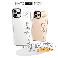 Ốp in tên HATO Case Ốp iPhone in tên riêng theo yêu cầu, Ốp lưng hoa, Trong suốt, Chống ố vàng, Mực in nét, Mẫu 7