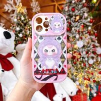 Ốp IP 12 Pro dẻo Baby Three Tím trượt camera