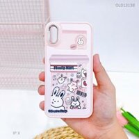 Ốp IP X dẻo in thỏ Family Mart nút bạc