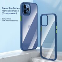 Ốp iphone 12 lưng chống sốc cho iPhone 12/ 12 mini/12 Pro/ 12 Pro Max lưng trong viền màu Guard pro protection case Rock