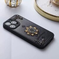 Ốp iphone chrome hearts da hoạ tiết Cho iphone 13 pro Max 12 pro Max 11 X 6 6sp 7 8 plus XR Xs Max