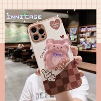 Ốp Iphone gấu hồng +giá đỡ 13 Pro Max/13/13 Pro/12 Pro Max/12/212 Pro/11 Pro Max/11/Xs Max/X/Xs/8 Plus/7 Plus
