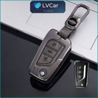 Ốp khóa xe viền kim loại mặt da bò dùng cho khóa xe TOYOTA  ALTIS T2, INOVA, CAMRY 2 màu nâu da bò, xám bò