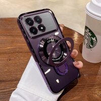 Ốp khung sang trọng Xiaomi Poco F6 Pro Redmi K70 / K70E / K70Pro Vỏ điện thoại di động mạ điện sang trọng chống sốc trong suốt Vỏ mềm chống rơi viền bao gồm tất cả có giá đỡ kết cấu CD