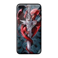 Ốp kính cho iPhone 8 Plus mẫu RỒNG ĐỎ 1 - Hàng chính hãng