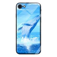 Ốp kính cường lực cho iPhone 7 mẫu cá voi xanh 1 - Hàng chính hãng