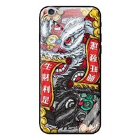 Ốp kính cường lực cho iPhone 6s Plus Lân Trắng Đen - Hàng chính hãng