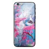 Ốp kính cường lực cho iPhone 6s Plus mẫu chim công 7 - Hàng chính hãng