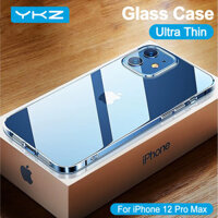 Ốp Kính Sang Trọng YKZ Dành Cho iPhone 12 Pro Max Điện Thoại Trường Hợp Minh Bạch Đầy Đủ Bìa Dành Cho iPhone 11 XS XR 7 8 SE Vỏ Fundas Cạnh Mềm Mini