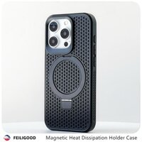 Ốp Làm Mát Từ Tính Cao Cấp Có Chân Đế Cho iPhone11 12 13 14 15 PRO MAX PLUS 16 PRO MAX Ốp Cứng Bao Gồm Tất Cả Chống Sốc