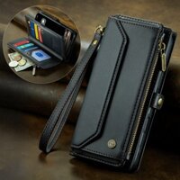 Ốp Lật Cho Case for iPhone 11 Pro Max X XR XS 7 8 6 6s SE 2020 2022 SE2 SE3 14 Plus 13 12 mini Max Nút từ tính Ví có dây kéo với nhiều khe cắm thẻ Ảnh tiền xu bỏ túi Giá đỡ TPU mềm Vỏ cản điện thoại di động Vòng cổ đeo vai Dây đeo tay (2 dây đeo)