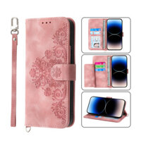 Ốp Lật Cho Case for OPPO Reno 13 F 13F 12 12F 11 11F 10 Pro+ Plus 5G A3 Pro A3x 4G A18 A38 A58 A78 A77s A77 A79 A57 4G 2022 Flower PU Leather Wallet With Card Slots Ví Da PU Hoa Nổi Có Nhiều Khe Cắm Thẻ Giá Đỡ Ảnh Đứng Dây Đeo Tay Vỏ TPU Mềm Điện Thoại