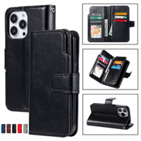 Ốp Lật Cho iPhone 16e 16 Pro Max 15 14 Plus X XS XR 6 6s 7 8 SE 2020 2022 SE2 SE3 Bao Da PU Ví Có 9 Khe Cắm Thẻ Giá Đỡ Vỏ TPU Mềm Vỏ Điện Thoại