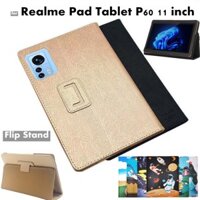 Ốp Lật Cho Realme Pad Máy Tính Bảng P60 11 Inch Họa Tiết Lụa Bao Lật Có Thể Gập Lại Đứng Bảo Vệ Toàn Thân