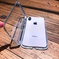 Ốp lưng 360 độ hít nam châm iPhone X, Xs lưng kính trong suốt hãng LIKGUS