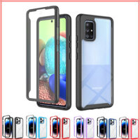 Ốp lưng 360 Full Body Slim Armor cho Samsung a71 a51 5g TPU chống rơi điện thoại cứng bảo vệ Galaxy a31 a21s Vỏ trong suốt cao có khung phía trước