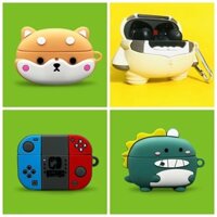 Ốp Lưng 3D Dễ Thương Cho Redmi Buds 4 Pro Vỏ Hoạt Hình Cá Mập Khủng Long Than Bánh Trò Chơi Tai Nghe Vỏ Chống Sốc Có Móc