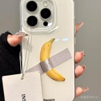 Ốp lưng 3D hình chuối tương thích với iPhone 16 Pro Max 15 14 mới 13 hai lớp