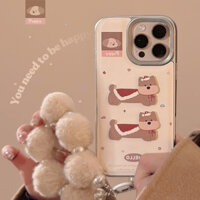 Ốp lưng 3D hoạt hình Puppy Leather iPhone 16 / 15 / 14 / 13 / 12 / 11 Pro Max có dây buộc - Thiết kế đáng yêu & chức năng