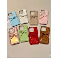 Ốp lưng 3D nơ đơn giản sáng tạo tương thích với iPhone 16 Pro Max, 15 nửa gói chống sốc, 14 niche, 13 chống sốc, 12 lỗ lớn PKEO