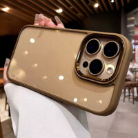 Ốp lưng Acrylic ống kính kim loại sang trọng sa mạc Titan cho iPhone 16 Pro Max 16 Plus 11 12 13 14 Pro Max 14 15 Plus Vỏ cứng trong suốt Vỏ chống sốc