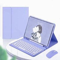 Ốp Lưng Bàn Phím Cho Samsung Galaxy Tab S6 Lite 10.4 2020 / 2022 / 2024 Tab A8 A9 + S7 S8 S9 FE Vỏ Thông Minh Từ Tính Chuột Bluetooth Không Dây