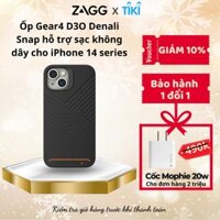 Ốp lưng bảo vệ Gear4 D3O Denali Snap 5m hỗ trợ sạc không dây cho iPhone 14 series - Hang chinh hang - Black - iPhone 14