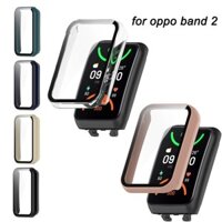 Ốp Lưng + Bảo Vệ Màn Hình Cho OPPO Band 2 Khung PC Cứng Ốp Lưng + HD Slim Kính Cường Lực Chống Trầy Xước