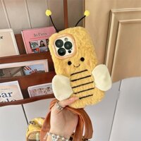 Ốp lưng bảo vệ ống kính sang trọng Little Bee Fluffy cho iPhone 16 15 14 13 12 11 Pro MAX