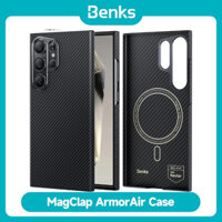 Ốp Lưng Benks ArmorAir Carbon 600D Siêu Mỏng Chống Sốc Hỗ Trợ Sạc Không Dây Magnetic Cho Samsung S24 Ultra