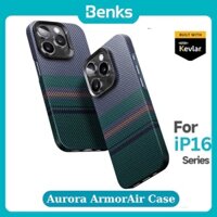 Ốp Lưng BENKS Kevlar Aurora ArmorAir Case Siêu Mỏng Chống Sốc Bảo Vệ Camera iPhone 16 Pro Max Sạc Không Dây Magnetic