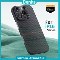Ốp Lưng BENKS Kevlar Aurora ArmorAir Siêu Mỏng, Nhẹ Chống Sốc Không Bám Vân Tay iPhone 16 Pro Max Sạc Không Dây Magnetic
