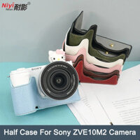 Ốp Lưng Camera Bảo Vệ Cho Sony ZVE10 II ZVE10M2 Mark II ZV-E10 II Túi Đeo Vai Da Đế Nửa Túi 1 / 4Screw