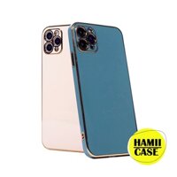 Ốp lưng CẠNH VUÔNG LOGO TÁO VIỀN MẠ VÀNG 6/6plus/6s/6splus/7/7plus/8/8plus/x/xr/xs/11/12/13/pro/max/plus/promax