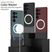 Ốp Lưng Cặp Đôi Cho Samsung Galaxy S25 Ultra S24U Thiết Kế Độc Đáo Chống ROP Sạc Không Dây Dệt Mịn Màu PU S25 Ultra S24 Ultra Cao Cấp