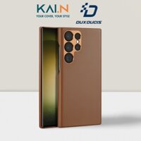 Ốp Lưng Case Bảo Vệ Da Cao Cấp Dux Ducis Grit Series PU Dành Cho Samsung Galaxy S23 Ultra - Hàng Chính Hãng - Brown