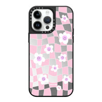Ốp Lưng CASETiFY | Pink Checkered Flowers | Mirror