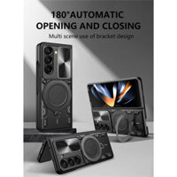 Ốp Lưng Cho Galaxy ZFold7 ZFold6 ZFold5 ⭐Vỏ điện thoại từ tính nhẫn Withlens⭐ Giá đỡ vỏ chống sốc Giá đỡ ô tô TPU Nam châm Samsung Z Fold 7 6 5 Fold7 Fold6 Fold5
