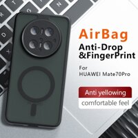 Ốp Lưng Cho Huawei Mate 70 Pro Mate70Pro Mate70 PLR-AL00 CLS-AL00 Ốp Điện Thoại Sang Trọng Trong Suốt Mờ Túi Khí Bốn Góc Chống Sốc Vỏ Sạc Không Dây Từ Tính