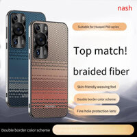 Ốp lưng cho Huawei P60 Pro P50 Pro P40 Pro Bảo vệ ống kính máy ảnh không dính vân tay sang trọng họa tiết dệt Kevlar thân thiện với da Vỏ điện thoại chống sốc