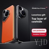 Ốp Lưng Cho Huawei Pura 70 Ultra 70Pro Da Điện Sứ Nướng Sơn PC Chống Sốc Vỏ Điện Thoại