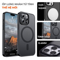 Ốp lưng cho Iphone 11 12 13 14 15 Pro Plus Promax từ tính chống bẩn sạc không dây Matte Magnetic