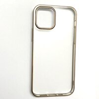 Ốp lưng cho iPhone 12 Pro 6.1 và iPhone 12 6.1 hiệu X-Level Glass Pc trong suốt không ố màu - Hàng nhập khẩu - viền màu vàng gold