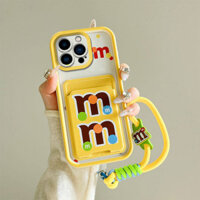 Ốp lưng cho iPhone 15 Pro Max 14 13 Pro 12 11 Pro Max có khe cắm thẻ & dây đeo tay, hình gấu MM Kuromi màu vàng dễ thương cho iPhone XS XR 8PLUS iPhone 6 Plus