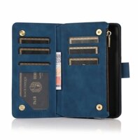 Ốp Lưng Cho iPhone 16 15 14 Plus 13 12 mini 11 Pro Max Flip Cover Dây Kéo Ví Đựng Điện Thoại Đứng Da PU Mềm TPU Silicone Ốp Lưng Nam Châm Đóng Thẻ Khe Cắm Bỏ Túi