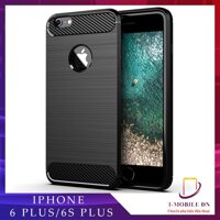 Ốp lưng cho iPhone 6 6s Plus dẻo Cacbon phay xước chống sốc chống vân tay