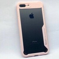 Ốp lưng cho iPhone 7 plus  8 plus hiệu ipaky chống sốc  TPU mềm viền màu  PC cứng trong suốt - Hàng nhập khẩu - Hồng